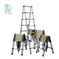 2.6+2.6m double side aluminium telescopic ladder EN131 CE